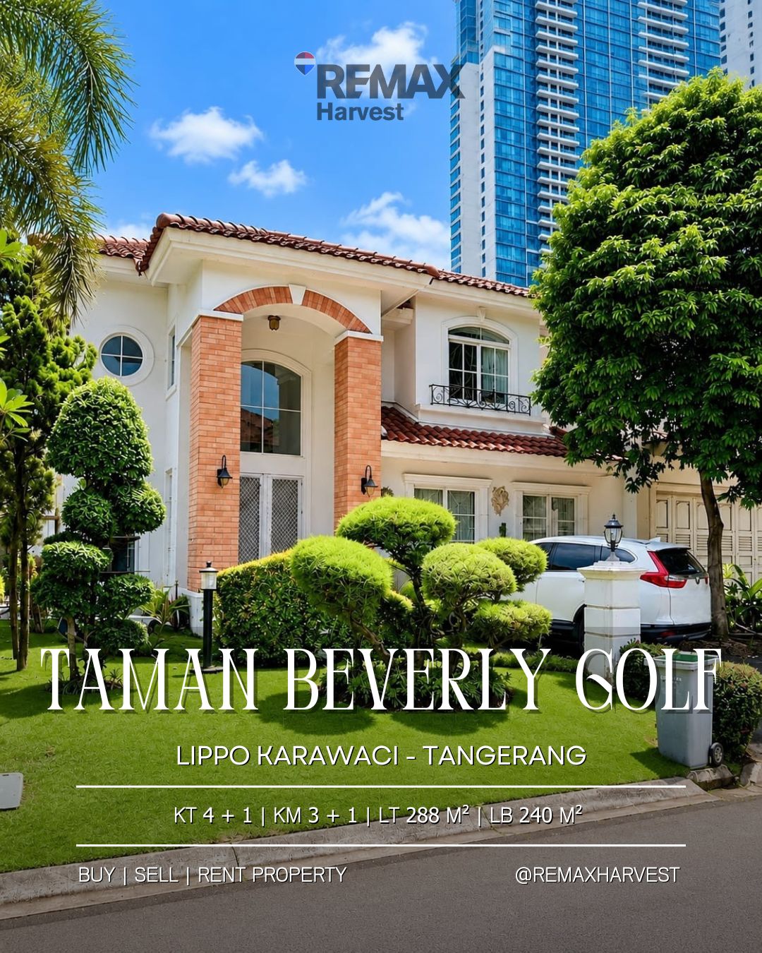 Rumah Mediteranian Taman Beverly Golf Lippo Karawaci